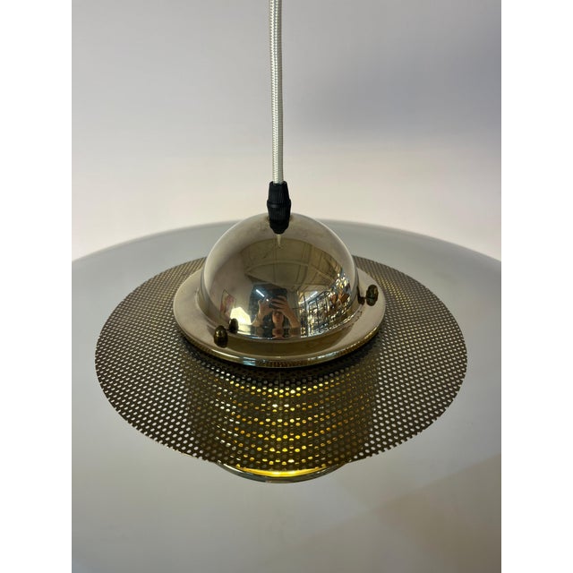 Pendant Lamp in Smoked Glass and Brass by Jan Eskil Eskilsson for Belid For Sale - Image 9 of 11