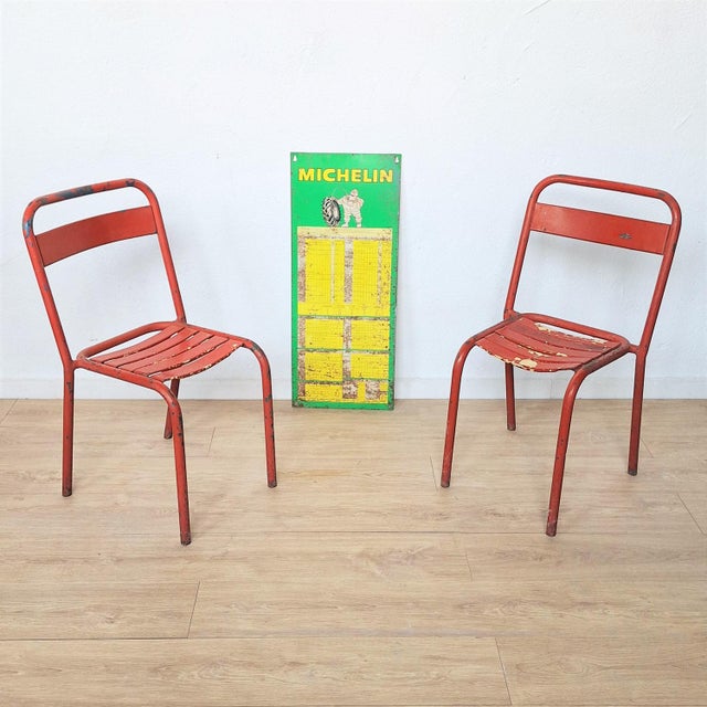 Set of Vintage Tubular Steel Chairs from Tolix, 1950s, in Good conditions. Designed 1950 to 1959 I have official proof of...