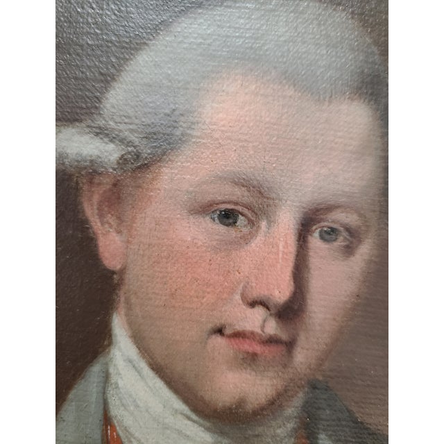 Antique Oil Painting Portrait of a Handsome 18th Century British Gentleman For Sale - Image 4 of 16