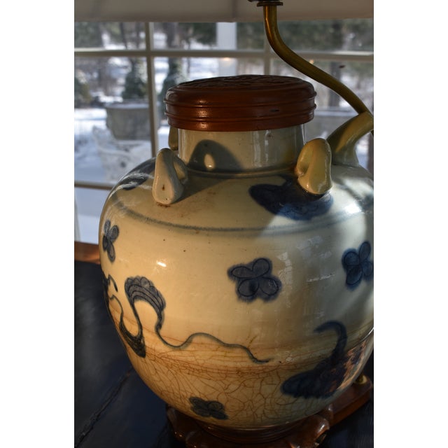 19th Century Chinese Porcelain Oil Carrier Now as a Lamp For Sale In Minneapolis - Image 6 of 6