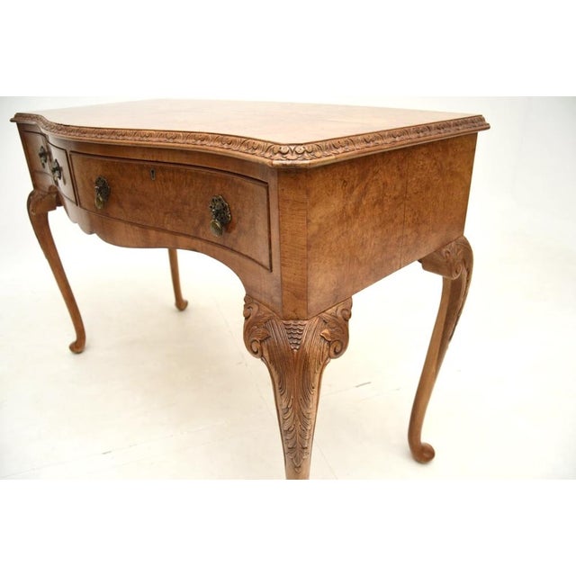 Vintage Burr Walnut Console Table, 1920s For Sale - Image 10 of 12