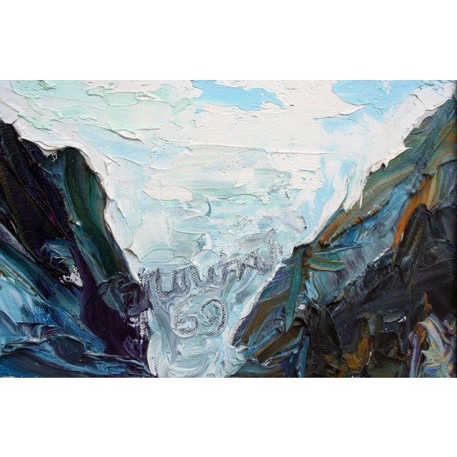 Blue Carmel by the Sea "Near Point" 1969 Seascape T. Brown Monterey For Sale - Image 8 of 8