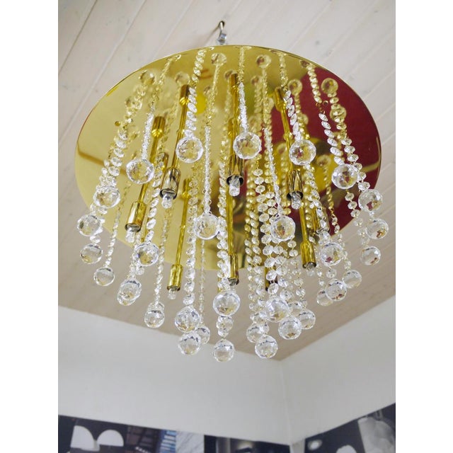 German Crystal and Brass Ceiling Lamps from Faustig, 1980s, Set of 2 For Sale - Image 4 of 11