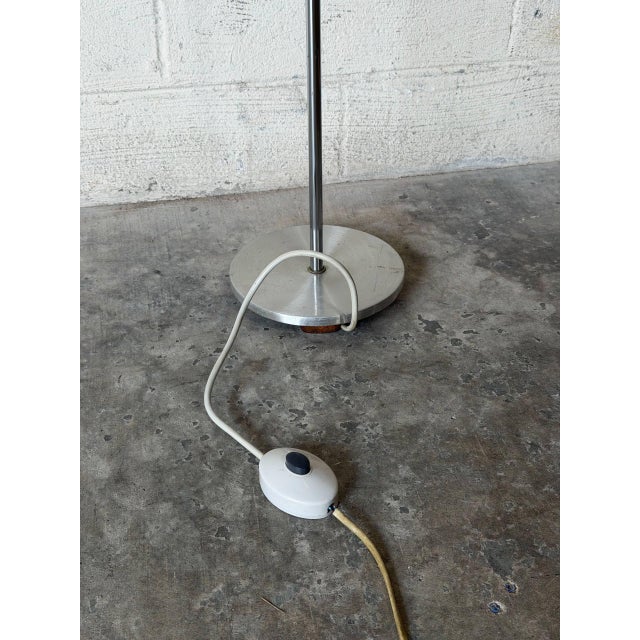Silver 1950s Mid-Century Modern Metal Floor Lamp With Adjustable Dual Shades For Sale - Image 8 of 13