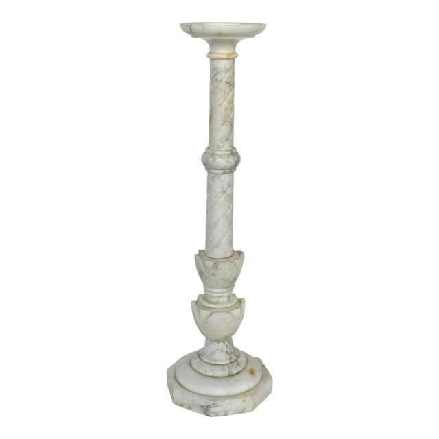 Antique Alabaster Pedestal Candle Holder Chairish
