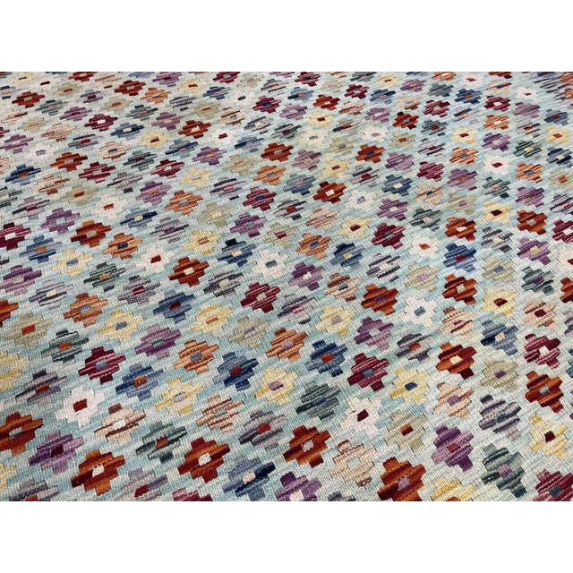 5'1" X 6'10" Multicolor Afghan Chobi Wool Flatweave Kilim Rug For Sale - Image 11 of 16