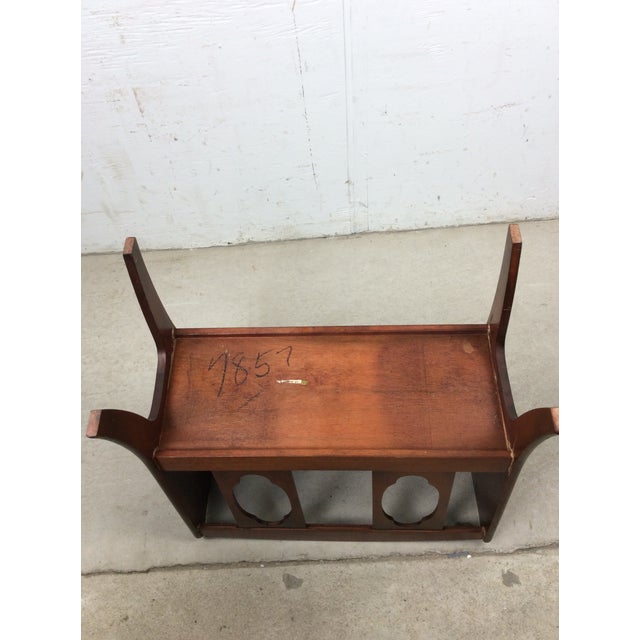 Vintage Solid Wood Magazine Rack With Handle For Sale - Image 11 of 18