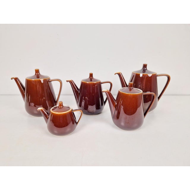 Mid-Century Modern Porcelain Tea Pots from Villeroy & Boch, 1960s, Set of 5 For Sale - Image 3 of 8