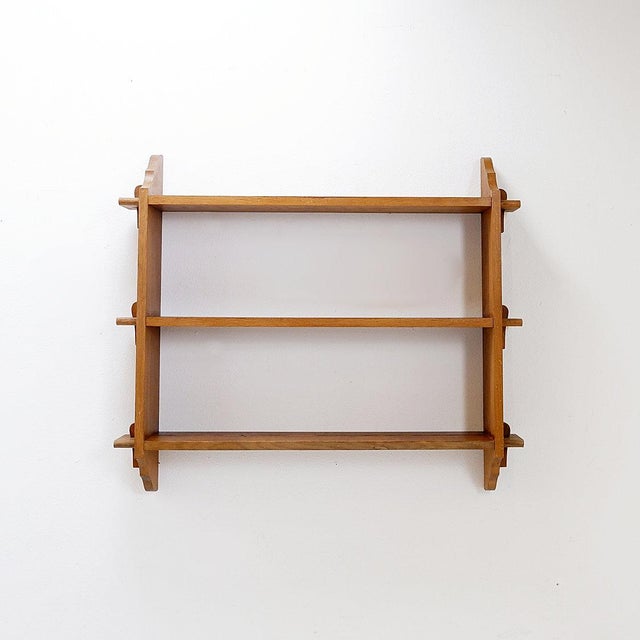 Arts & Crafts Style Pegged Wall Hung Shelves, 1960s For Sale - Image 10 of 13
