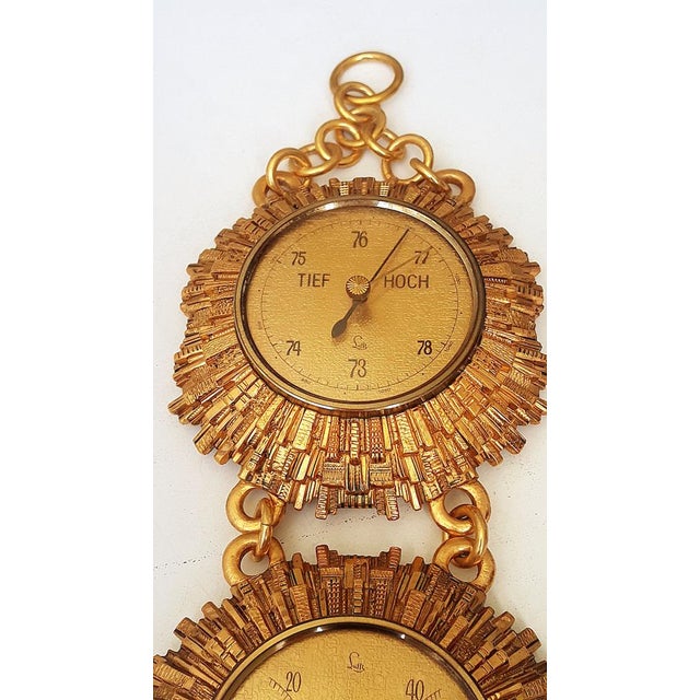 Vintage Sunburst Weather Station in Brass from Lufft, 1950s For Sale - Image 3 of 18