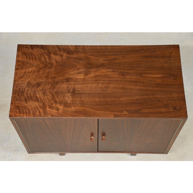 Wood 1960s Refinished 36” Walnut Mid Century Credenza Chest For Sale - Image 7 of 10
