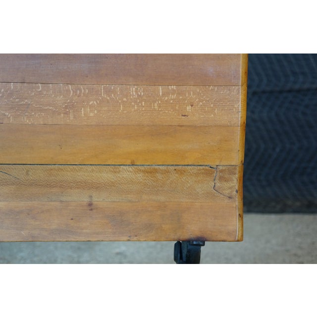 Antique Victorian 1880s "Fashion" Cast Iron & Maple School Desk Sidney Ohio For Sale - Image 9 of 18