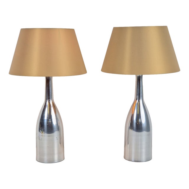 Vintage Alu Bottle Table Lamp from Ikea, 1980s, Set of 2 For Sale