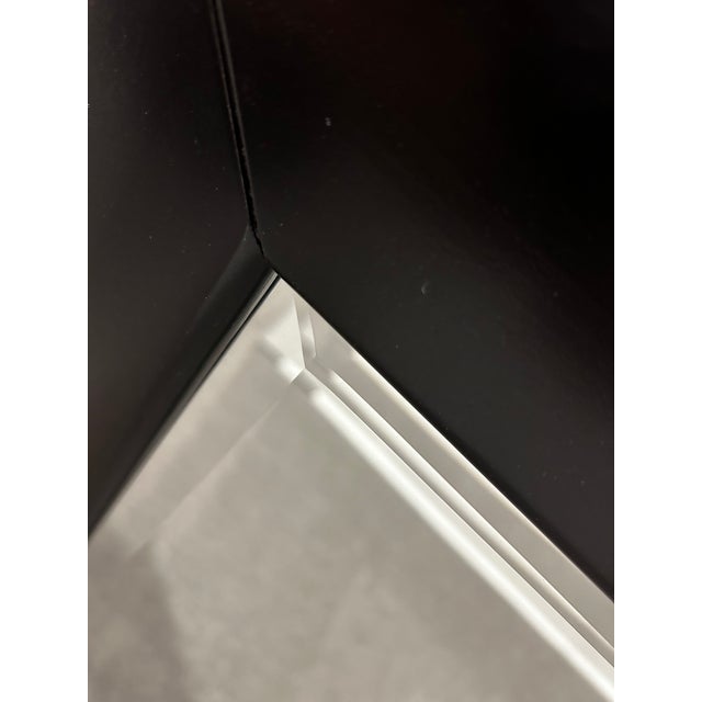Transitional Large Dark Wood Beveled Mirror, Formerly Dresser-Mounted For Sale - Image 3 of 7