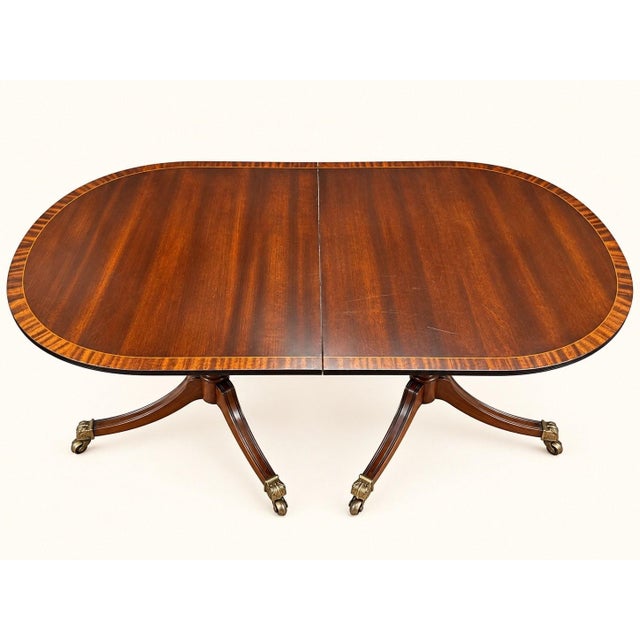 Large Extendable English Mahogany Regency Style Table with Brass Claw Legs, 1890s For Sale - Image 13 of 13