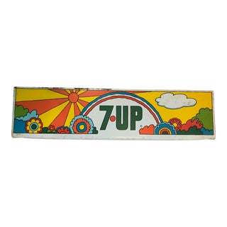 1970s Vintage Peter Max 7Up Metal Store Sign For Sale