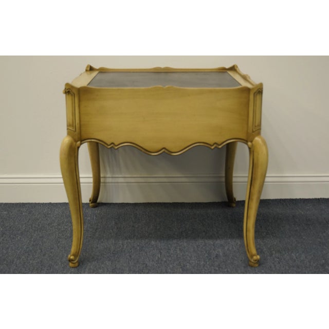 John A. Colby & Sons French Provincial Pickled Wood 25" Square Accent End Table For Sale - Image 10 of 13