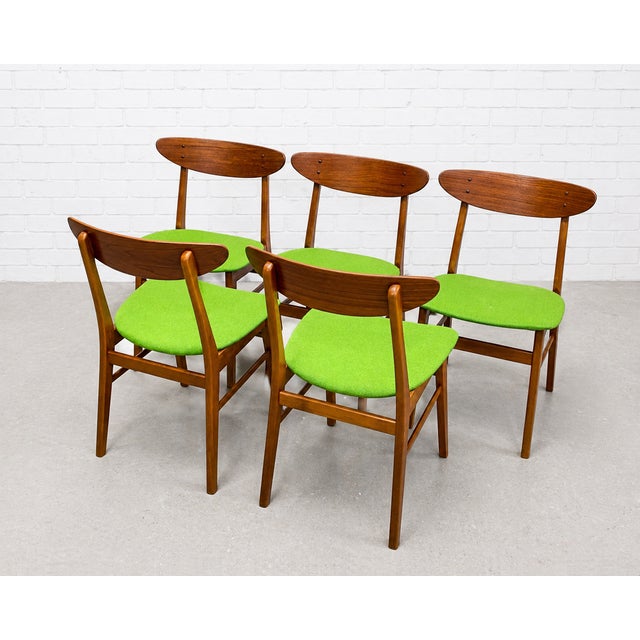 Mid Century Modern Teak Danish Dining Chairs by Farstrup Mobler, Set of Five For Sale - Image 9 of 10