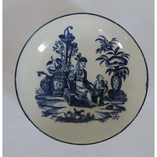 18th Century 18th Century Chinese Style Worcester Blue & White Porcelain Saucer Dish For Sale - Image 5 of 9
