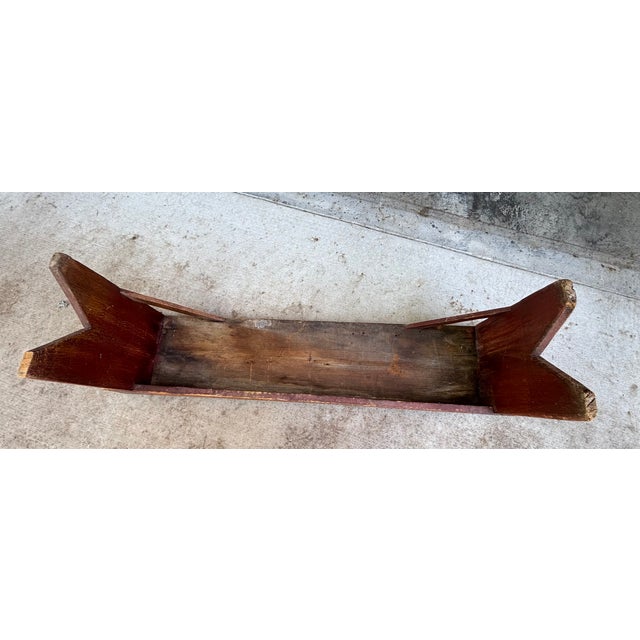 Antique Early American Americana Primitive Plank Wood Farm Bench, 19th Century For Sale - Image 14 of 18