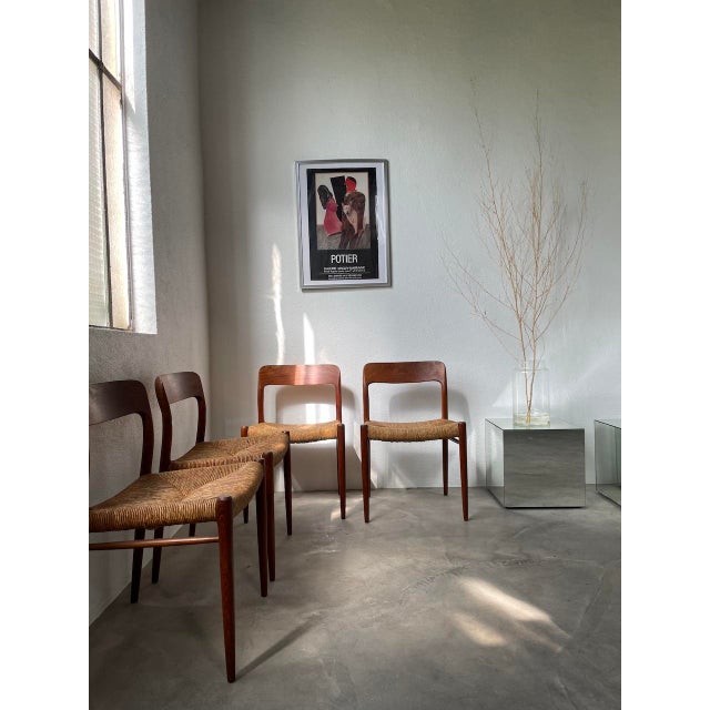 Model 75 Straw Chairs by Niels Otto Møller, 1950s, Set of 4 For Sale - Image 9 of 18