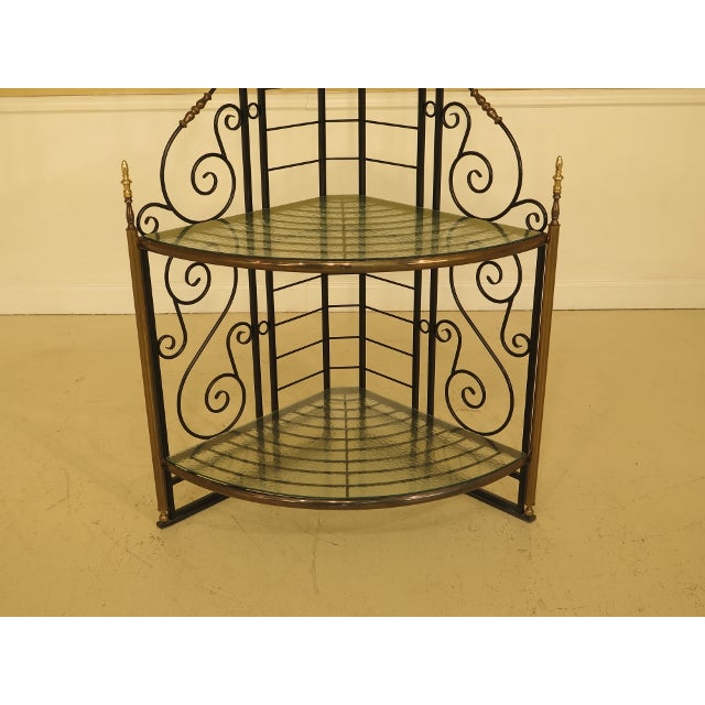Iron & Brass Corner Bakers Rack Chairish