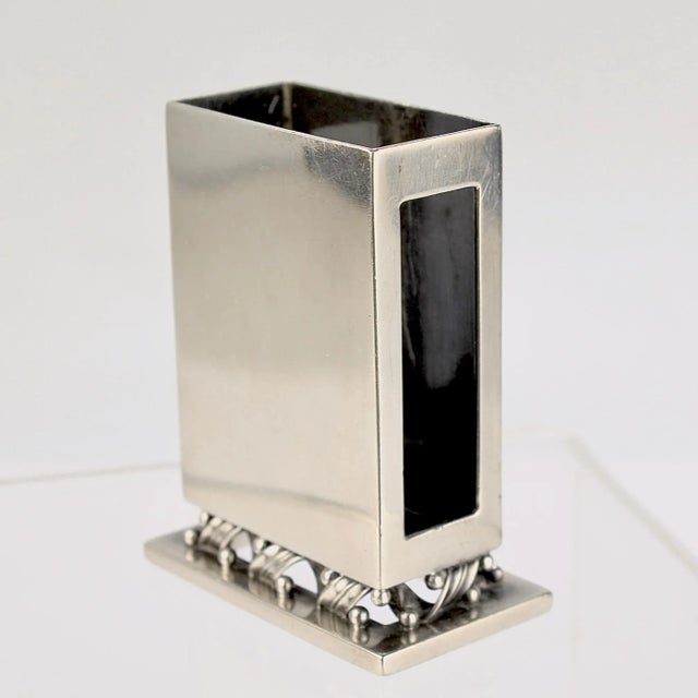 Art Deco Early 20th Century Art Deco Georg Jensen Sterling Silver Matchbox Holder No. 639 by Harald Nielsen For Sale - Image 3 of 10