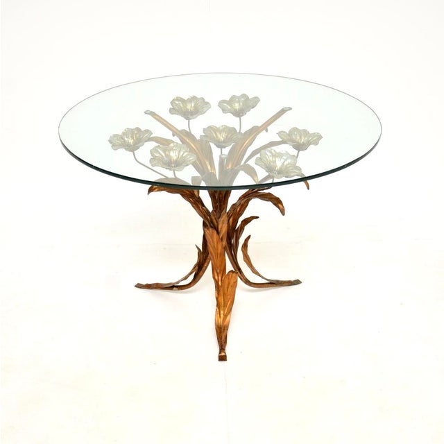 Vintage Gilt Metal and Glass Coffee Table from Hans Kogl, 1960s For Sale - Image 10 of 10
