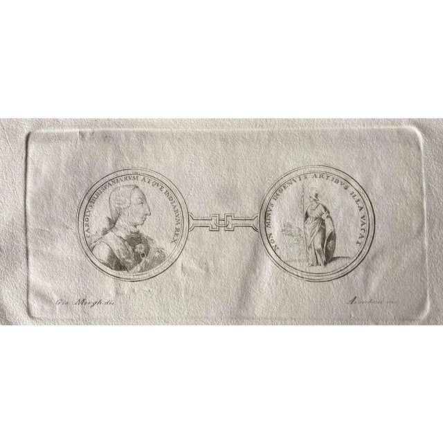 Frame from ancient rome, from the series "antiquities of herculaneum exposed", is an original etching from the end of the...