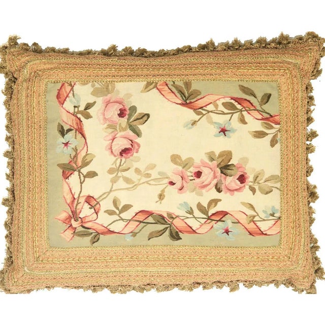 French 19th Century French Aubusson Pillow For Sale - Image 3 of 3