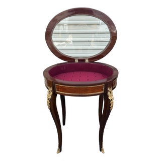 Vintage Louis XV Style Mahogany Jewelry Box Display For Sale