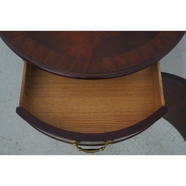 2000 - 2009 Henkel Harris Flame Mahogany Round Drum Side Table For Sale - Image 5 of 18