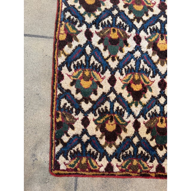 Burgundy Antique Agra Rug, Circa 1850s, Indian Floral Repeat Pattern For Sale - Image 8 of 10