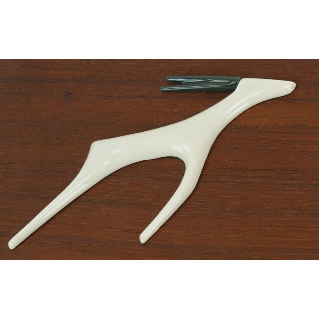Mid-Century Modern Mid-Century Modern Teak Wall Panel with Porcelain Antelopes by Peter Mueller for Sgrafo Modern, 1960s For Sale - Image 3 of 10