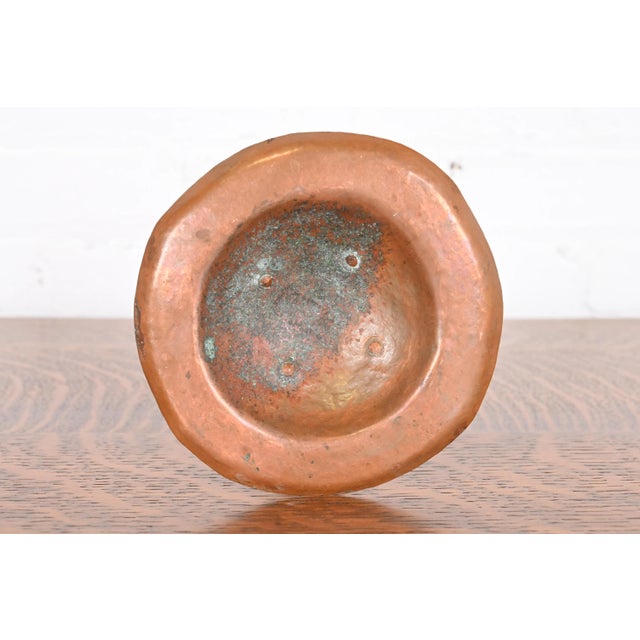 Antique Stickley Style Arts & Crafts Hammered Copper Candlestick, Circa 1900 For Sale - Image 12 of 13