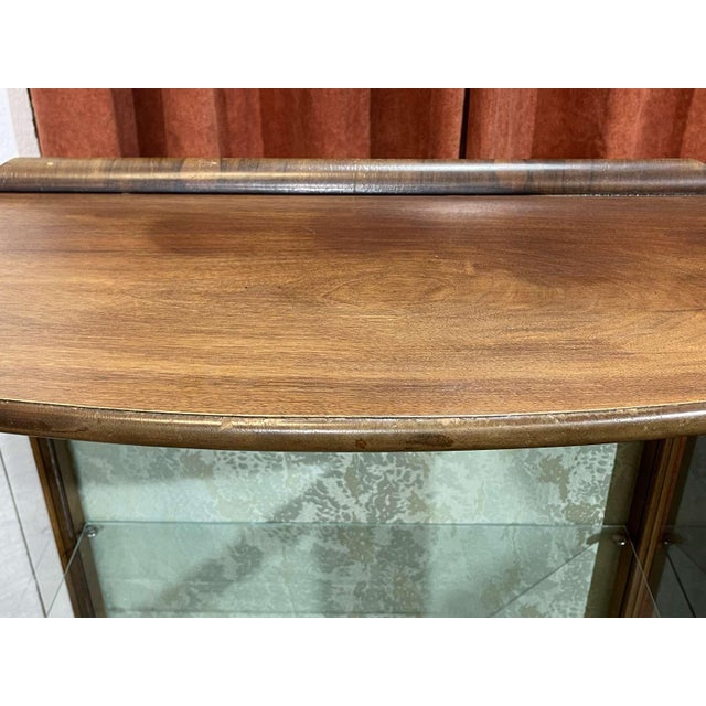 English Walnut Display Cabinet, 1950s For Sale - Image 13 of 18