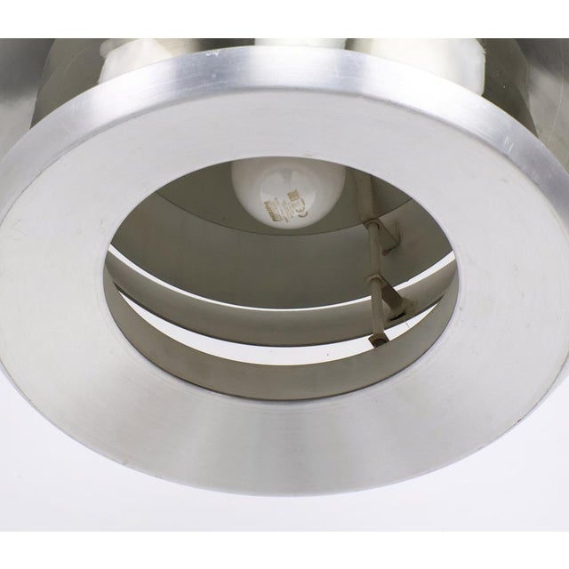 Doria Layered Pendant Lamp in Smoked Glass and Aluminium from Doria Leuchten, 1960s For Sale - Image 4 of 11