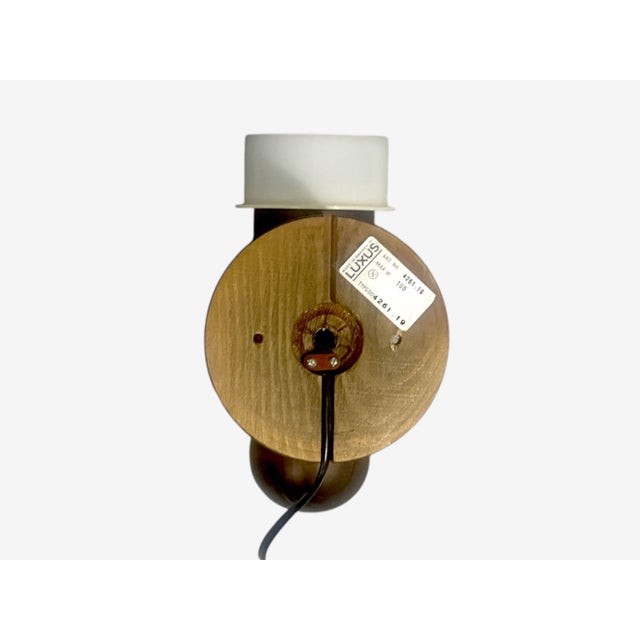 1960s Luxus Vittsjö, Impressive Wall Sconces, Dark Pine, Tinted Glass - Pair For Sale - Image 12 of 12