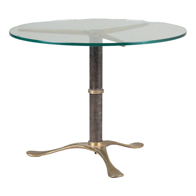 Glass and Brass Coffee Table by Angelo Lelii, 1950s For Sale