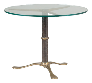 Glass and Brass Coffee Table by Angelo Lelii, 1950s
