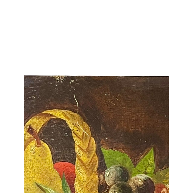 Pair German 19th Century Still Lives Fruit & Flower Baskets Oil on Board For Sale - Image 15 of 18