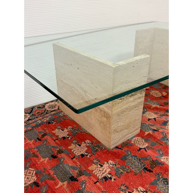 Post Modern Travertine Coffee Table For Sale In San Francisco - Image 6 of 11