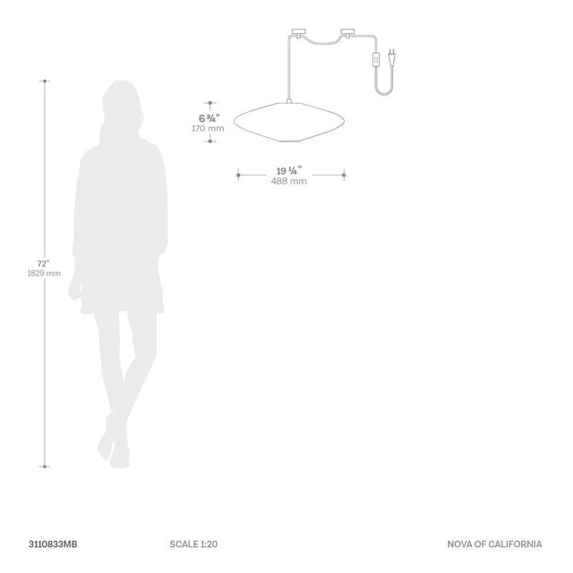 Roswell Pendant Swag Light - Handcrafted Shinpuru-Sa Linen-Cotton Shade For Sale - Image 9 of 11