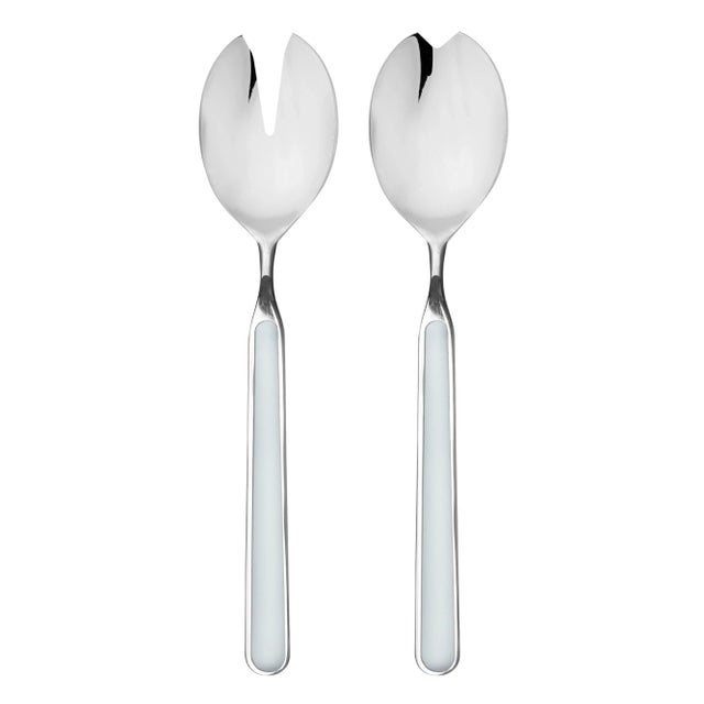 Contemporary Mepra Fantasia 2-Piece Salad Servers Set, Light Blue For Sale - Image 3 of 3