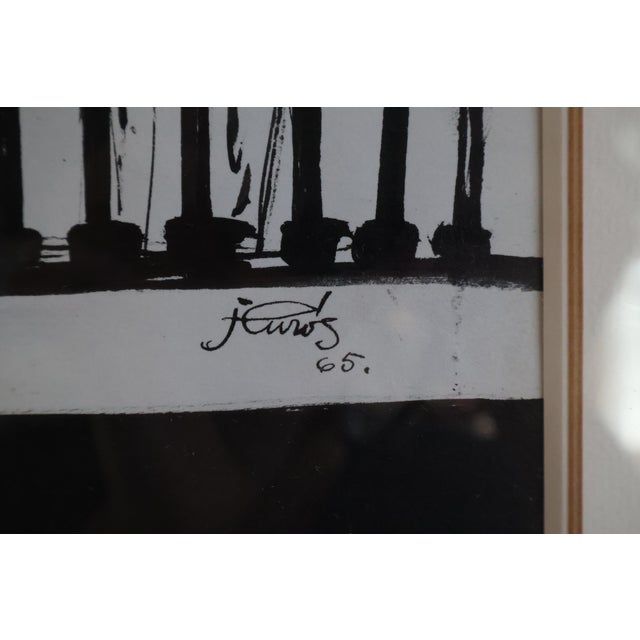 An original black-and-white work by Catalan artist Jordi Curós (1930–2017), signed and dated 1965 at the lower right....
