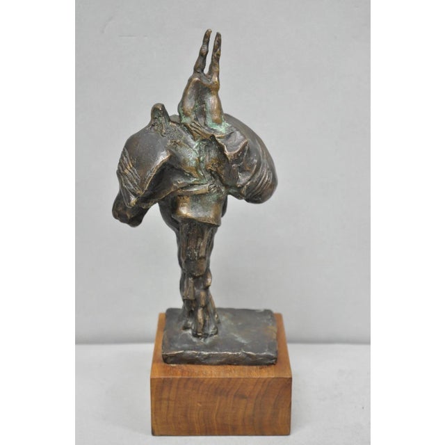 Vintage Elbert Weinberg "Scroll" Bronze Brutalist Abstract Sculpture Figure For Sale - Image 9 of 15