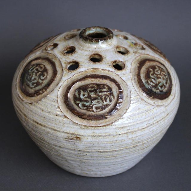 Vintage French Ceramic Flower Holder by Marcel Giraud, 1960s For Sale - Image 4 of 16