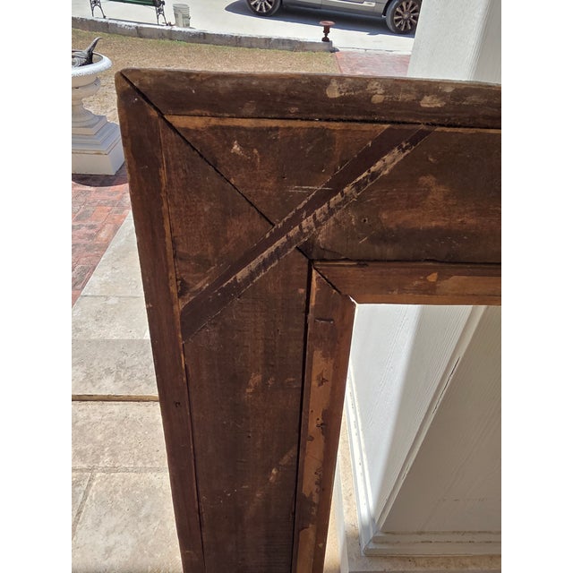Rococo Antique Wood Frame With Carved Gesso Details and Painted Finish For Sale - Image 3 of 18
