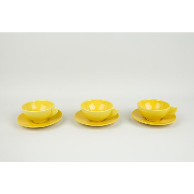 MidCentury Yellow Coffee Cups With Saucer Set of 3 Chairish