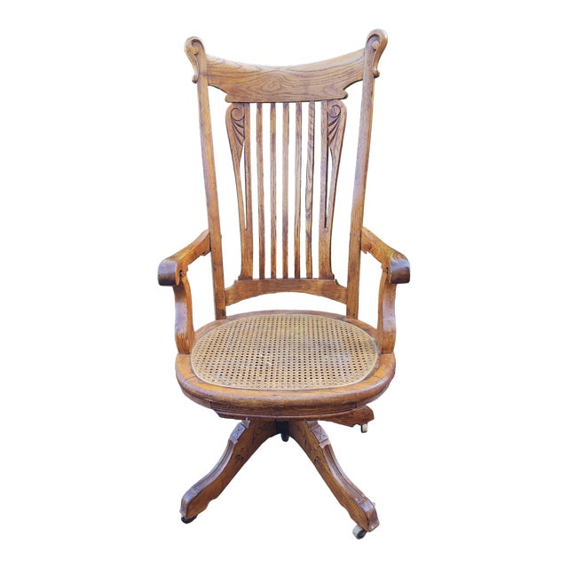 Antique Victorian Rolling Swivel Desk Armchair Chairish